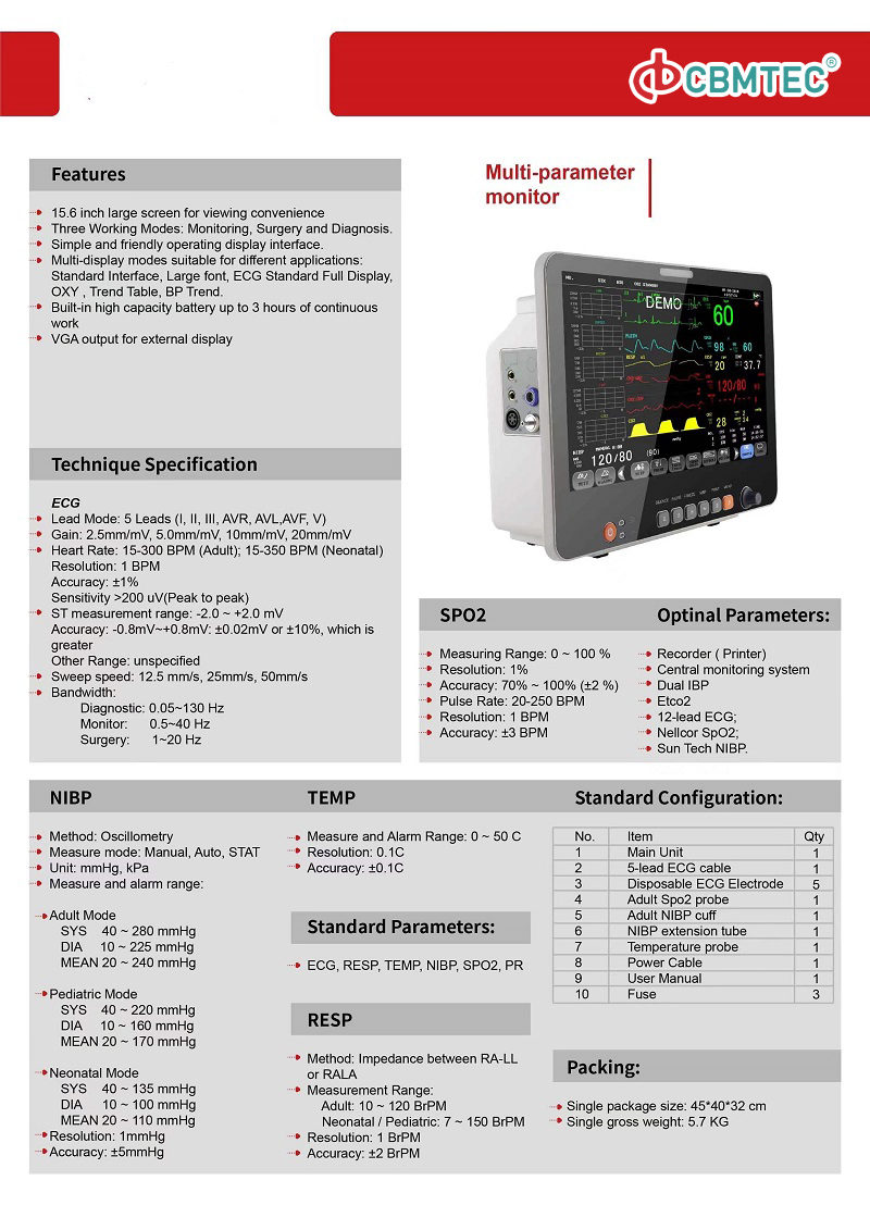 2. Cbmcare Remote Health Monitoring Device with Customized Specifications