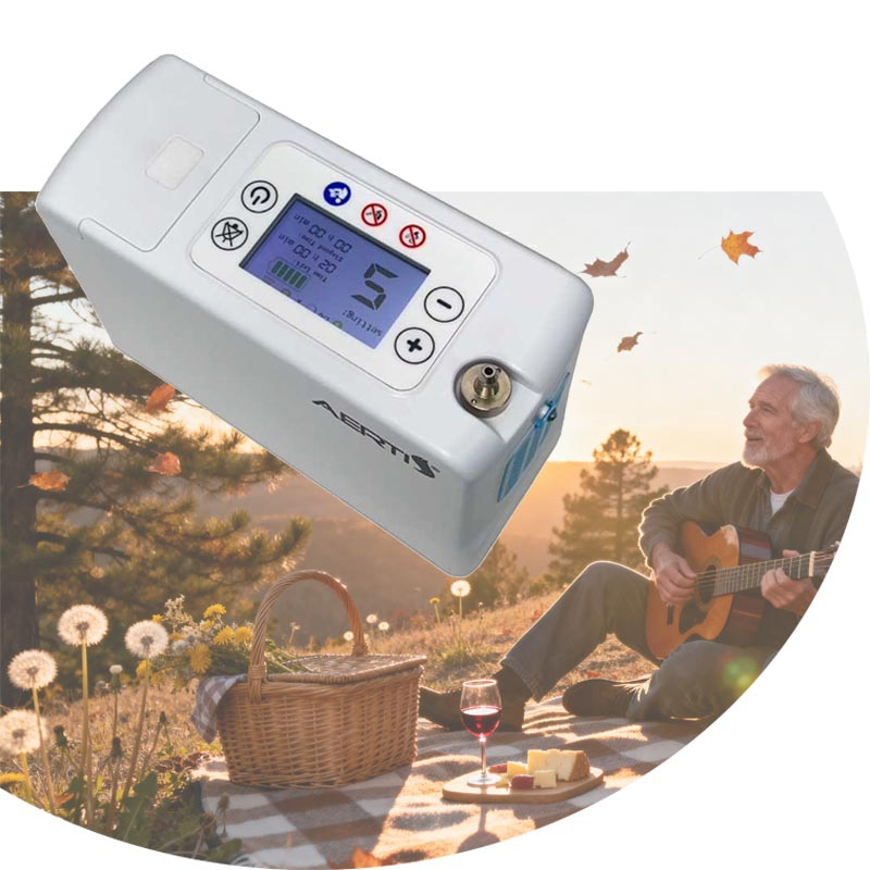 Aerti Elderly Healthcare Oxygen Machine 1L Portable Oxygen Device for Travel