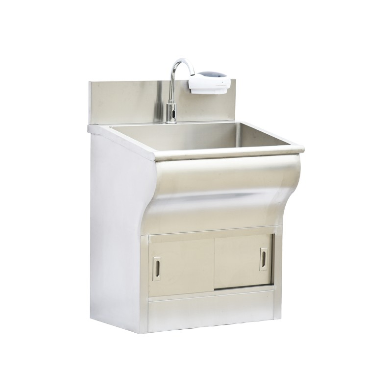 Hospital Stainless Steel Furniture 304 Stainless Steel Wash Basin Sensor or Foot Pedal Water Supply