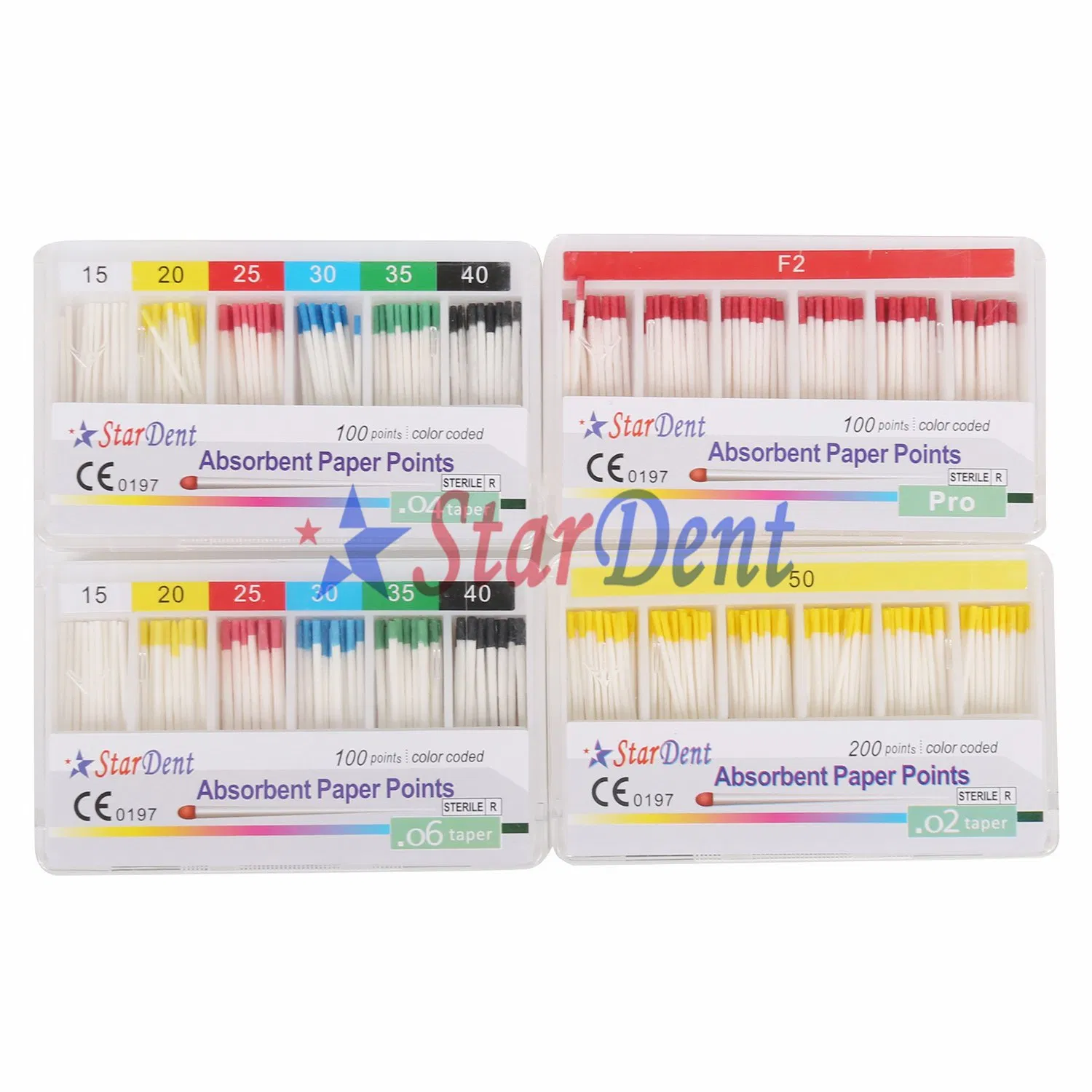 Stardent Absorbent Paper Point Gutta Percha Gp PP 02/04/06/F Taper with Line mm Marked Dental Hospital Medical Lab Surgical Diagnostic Dentist Clinic Equipment