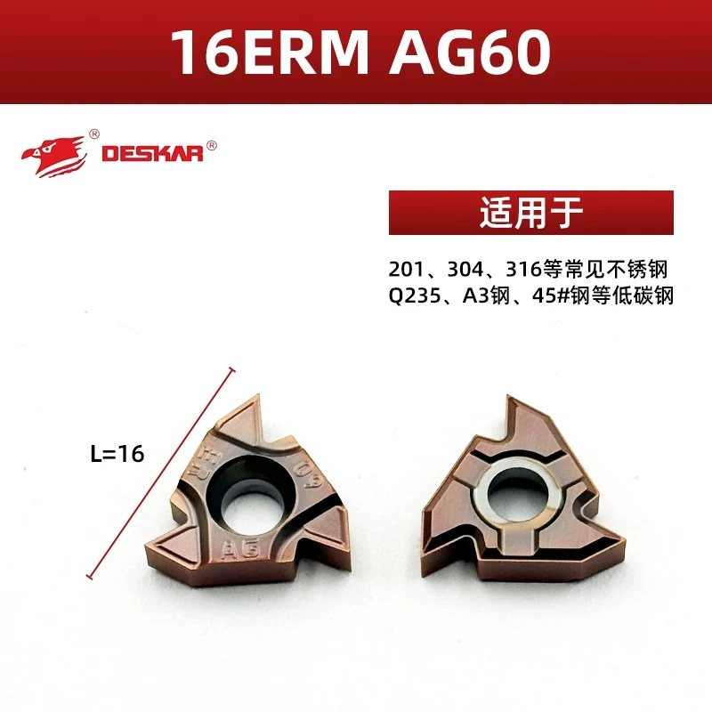 Deskar 16er/Irag60/1.0/1.5/2.0/3.0ISO Lf6018/Lda Internal External Threading Inserts Threading Holders Ser/Sir/Snl/Snr