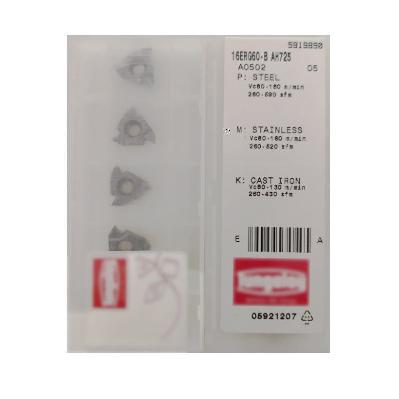 Tungaloys Machine Threading for Stainless Steel 16erg60-B Ah725