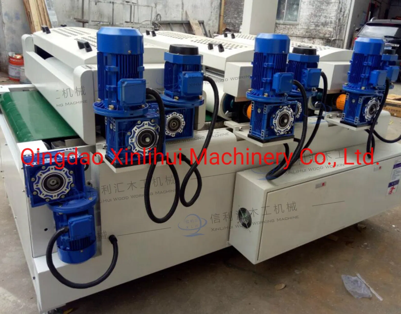 Double Roll Reverse Roller Coater Machine Wood Finishing with UV Curable Coatings Glass Magnesium Board Primer, Top Coat or Coloring of Furniture,