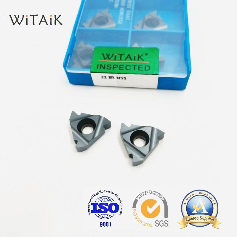 Witaik CNC Carbide Turning Threading Inserts 22er/22nr55/16er/16IR External Threading and Internal Threading Tools ISO Threading Plates