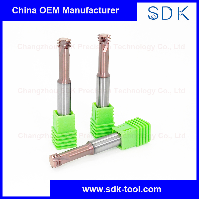 Solid Carbide 3 Teeth HRC68 CNC Internal Machining Threading Mills Cutter Tools for Steel