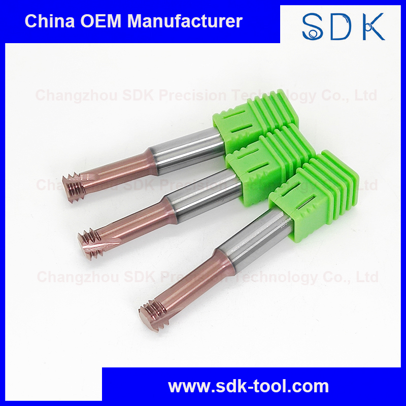 Solid Carbide 3 Teeth HRC68 CNC Internal Machining Threading Mills Cutter Tools for Steel