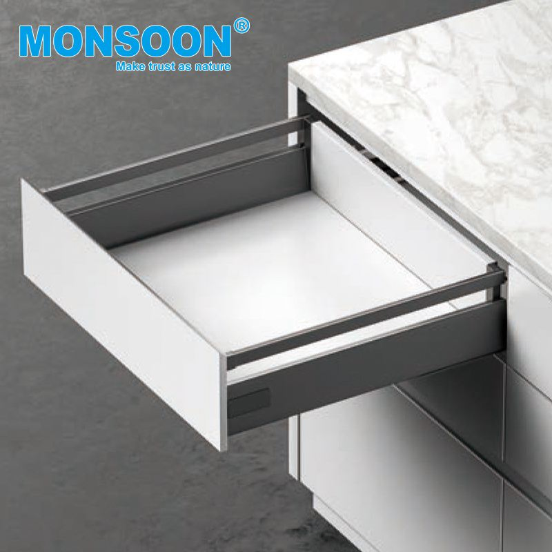 Kitchen Cabinet Zinc Plated Telescopic Drawer Legrabox Double Wall Hidden Soft Closing Furniture Metal Drawer Slide System