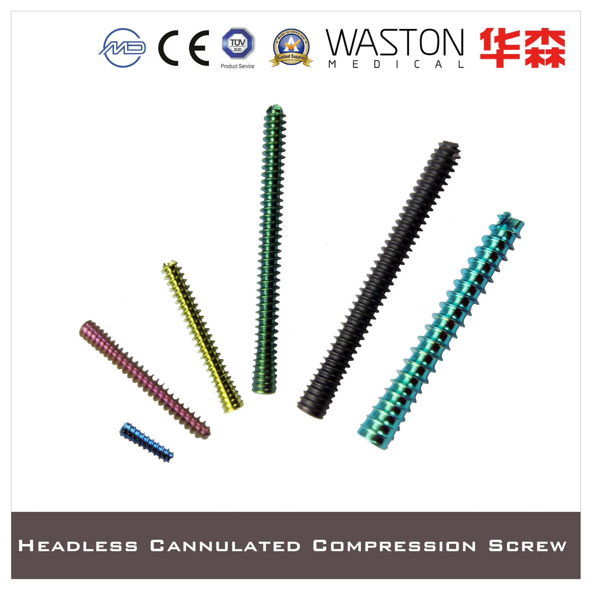 Titanium Scew, Headless Screw, Compression Screws, Surgical Instrument, Cannulated Screw