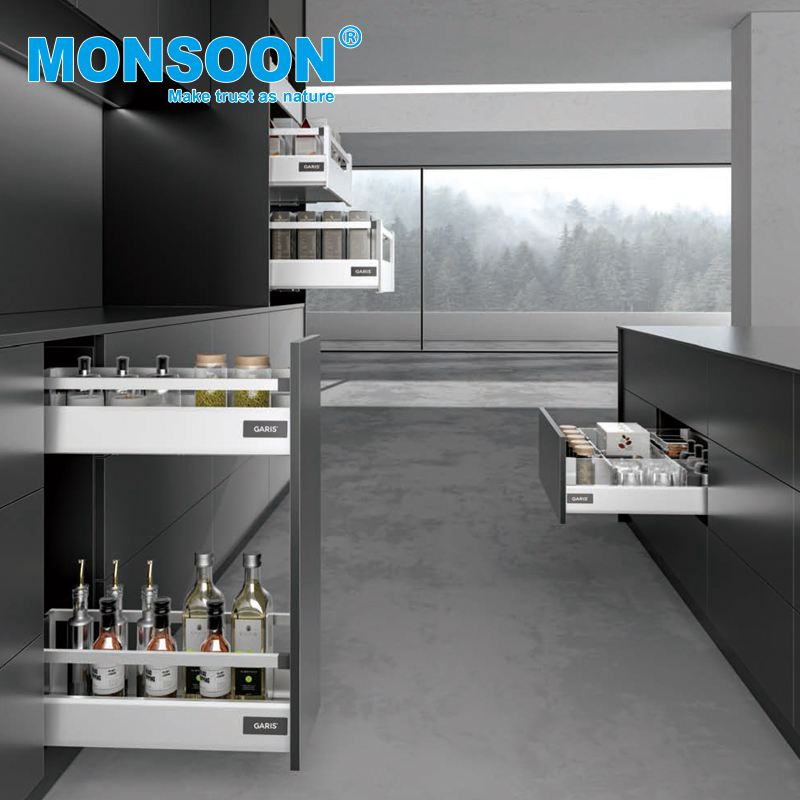 Kitchen Cabinet Zinc Plated Telescopic Drawer Legrabox Double Wall Hidden Soft Closing Furniture Metal Drawer Slide System