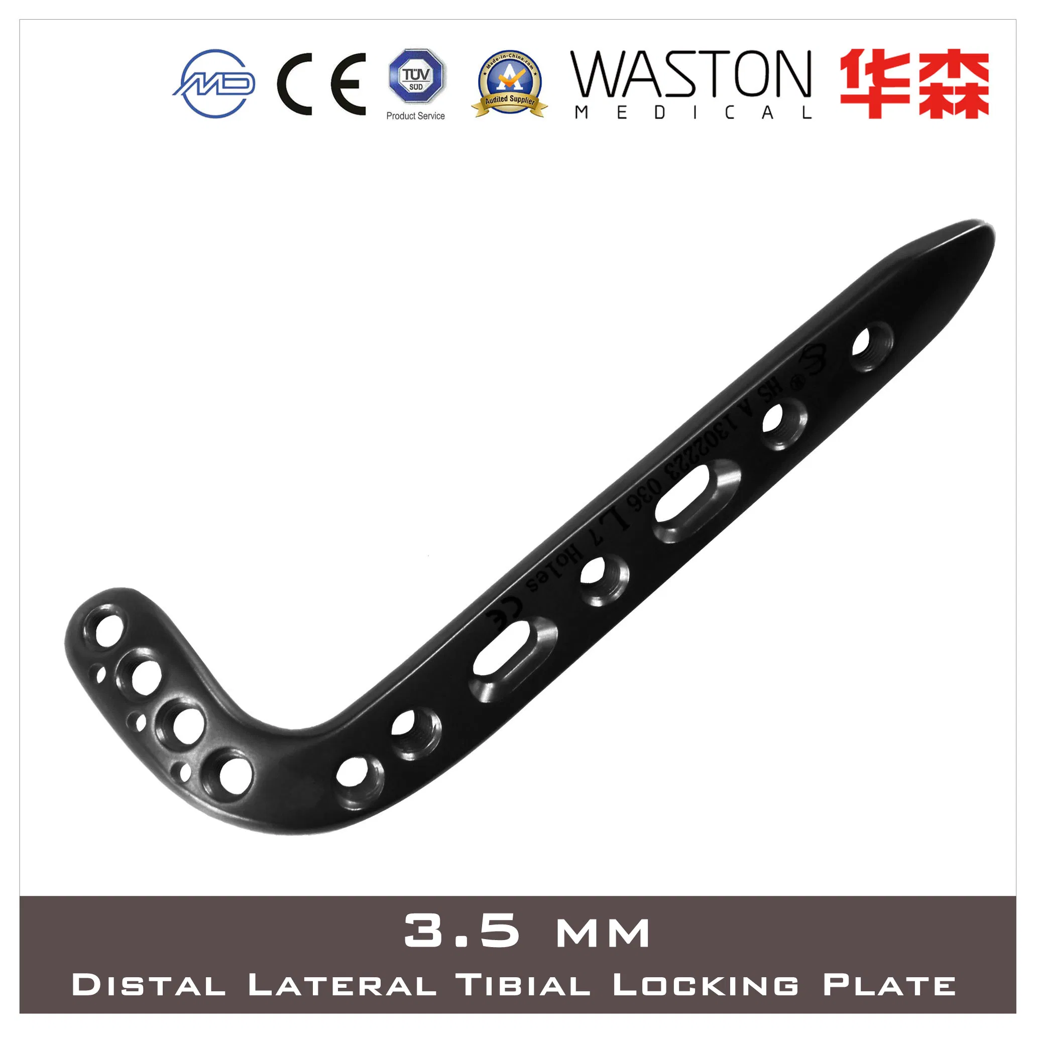 Titanium Plate, 5.0mm Distal Lateral Tibial Locking Plate, Orthopedic Plate
