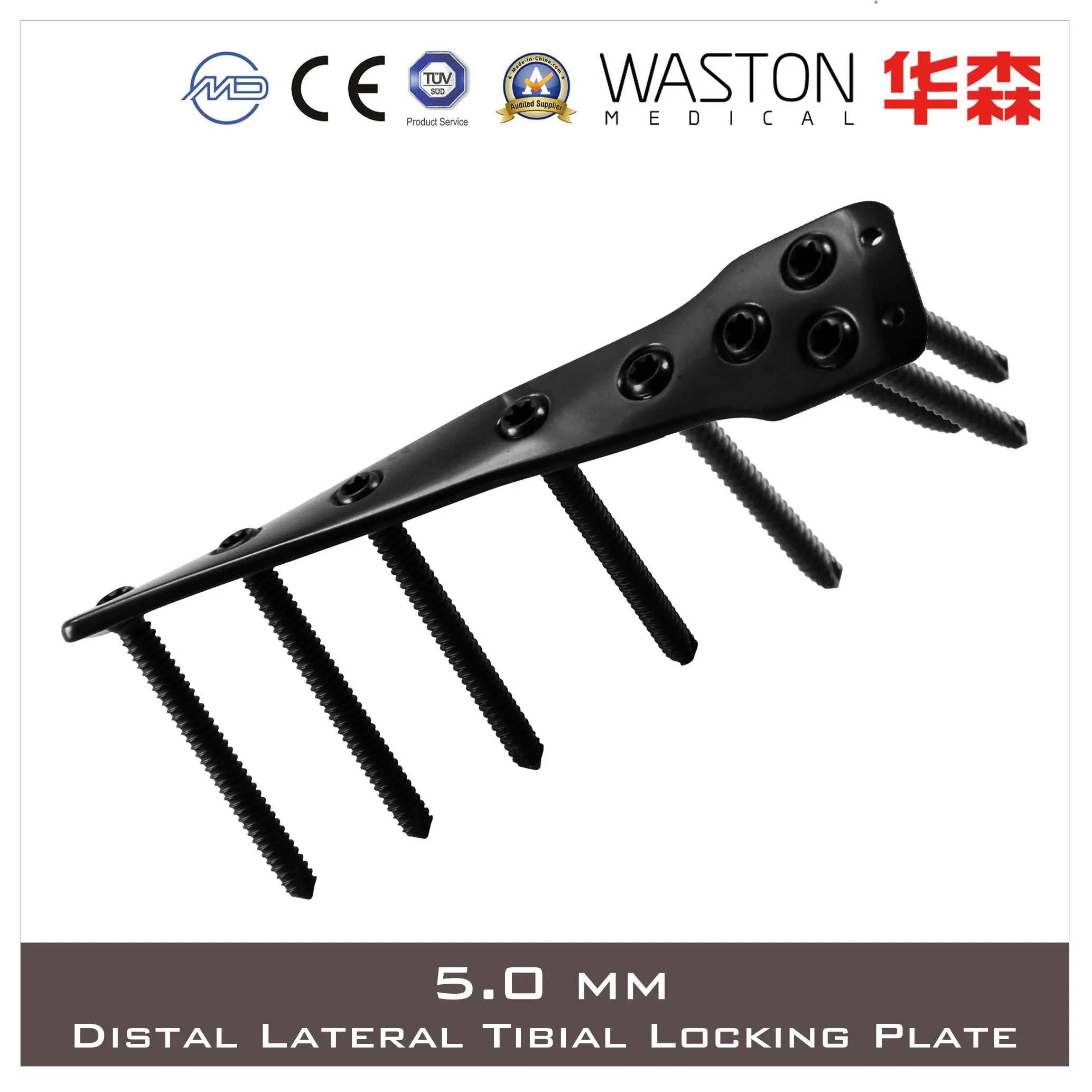 Titanium Plate, 5.0mm Distal Lateral Tibial Locking Plate, Orthopedic Plate