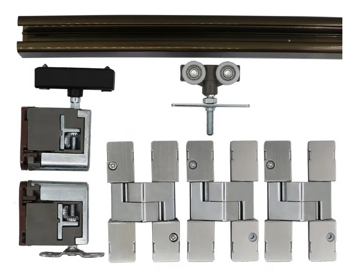 Replace Surface Mounted Barn Sliding Door and Window Hardware with Aluminum Alloy Pulley Track Rail Kit Flat Folding Wooden Door
