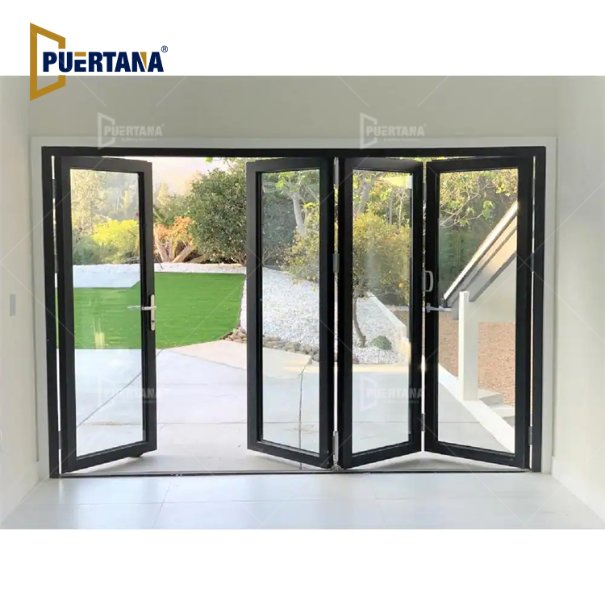 Hurricane Proof Impact Rated Luxury Exterior Aluminum Glass Folding Sliding Patio Bifold Door