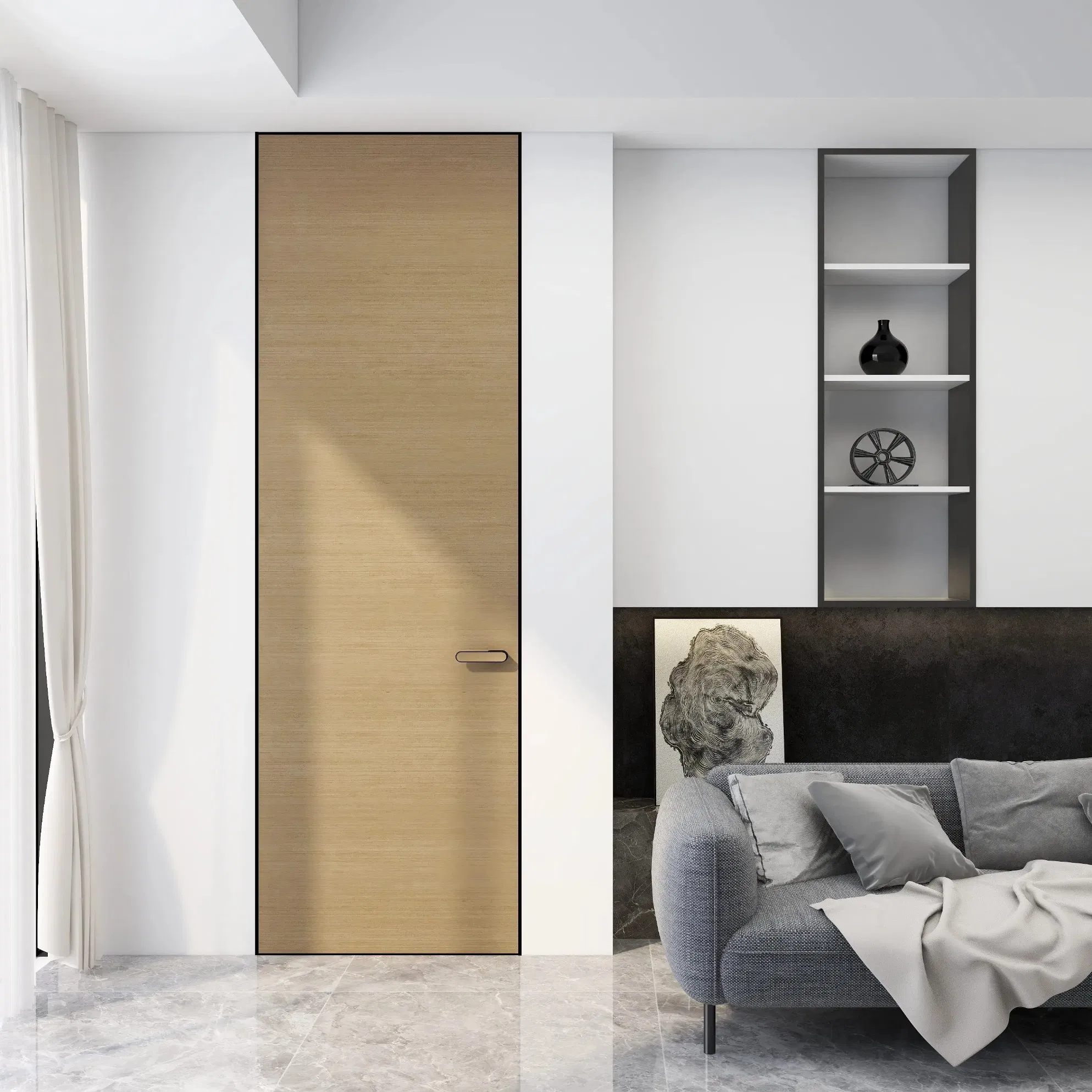 Sleek HDF Wood Hidden Frame Flush Interior Doors for Modern Spaces