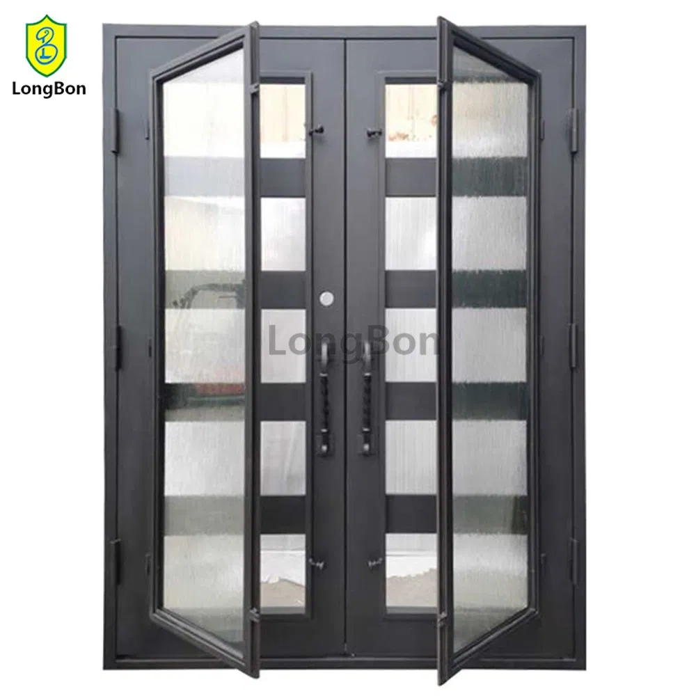 Modern High Security Wrought Iron Double Doors Multi Point Locks