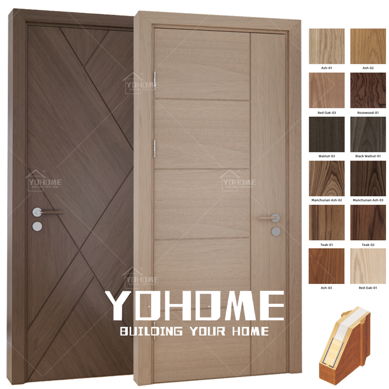 European Latest Design Wood Quality Interior Acoustic Soundproof Fireproof Apartment Hotel Guest Room Door