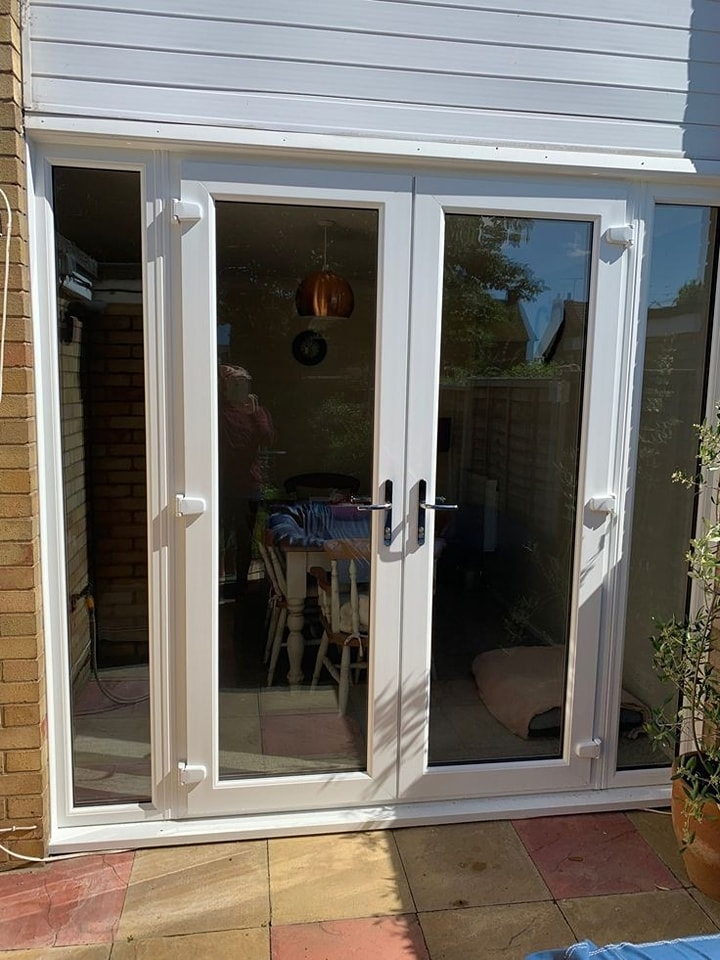 60 Series UPVC Security Hinged Door with Bullet-Proof Glass, Multi-Point Lock &amp; Steel Reinforcement