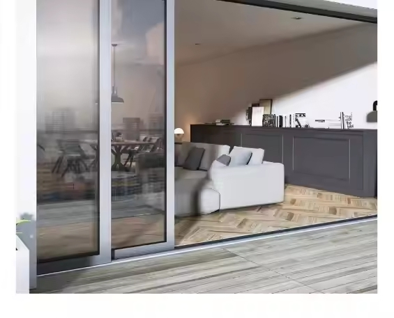 Extremely Narrow Slim Frame Single Glass Soundproof Interior Living Room Indoor Aluminum Glass Sliding Door