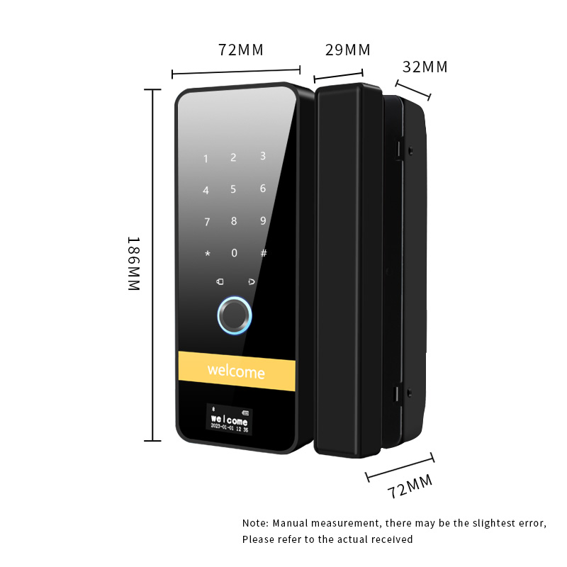 Wholesale Price Multi-Point Security Finger Print Smart Lock for Frameless Glass Sliding Doors Door Lock