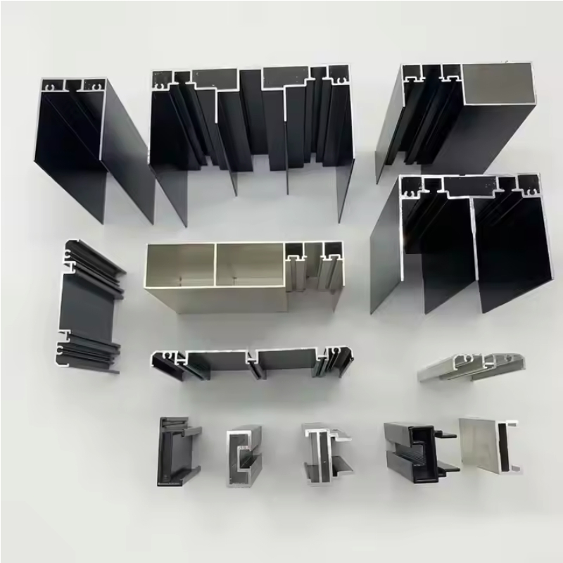 Hot Door Material Windproof Sliding Door Panel Aluminum Profile Glass Bottom Slim Frame Aluminum Profiles for Windows and Doors