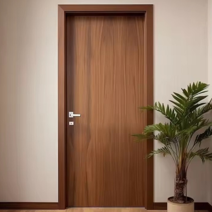 Wood Single Door Designs Luxury Frameless Invisible Interior Room Wood Solid Flush Hidden Frame Aluminum Wood Door Hidden Door