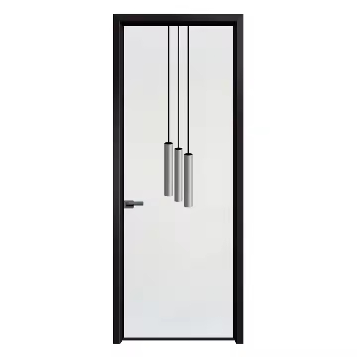 Frameless Slim Narrow Frame Glass Door Swing Casement Aluminum Toilet Kitchen Aluminium Bathroom Door Interior Doors