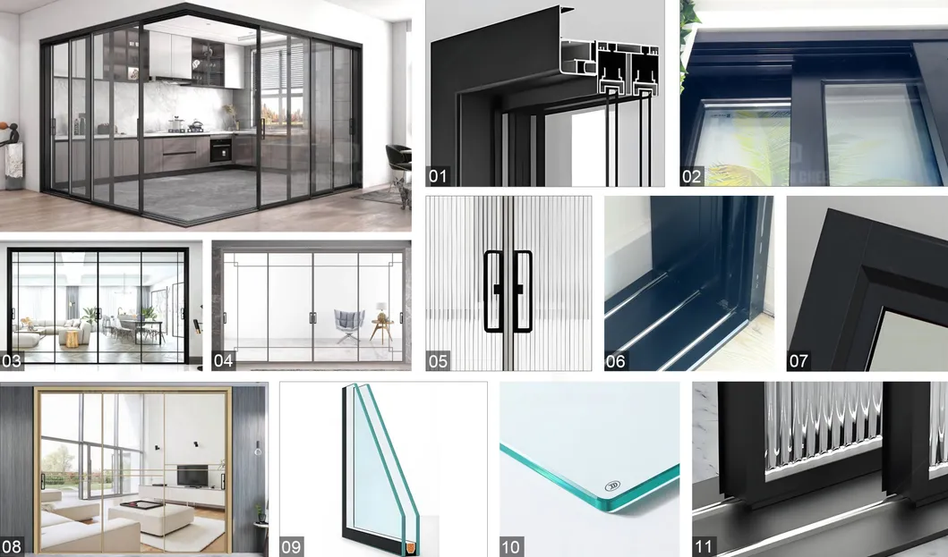 Modern Interior Aluminum Sliding Glass Door