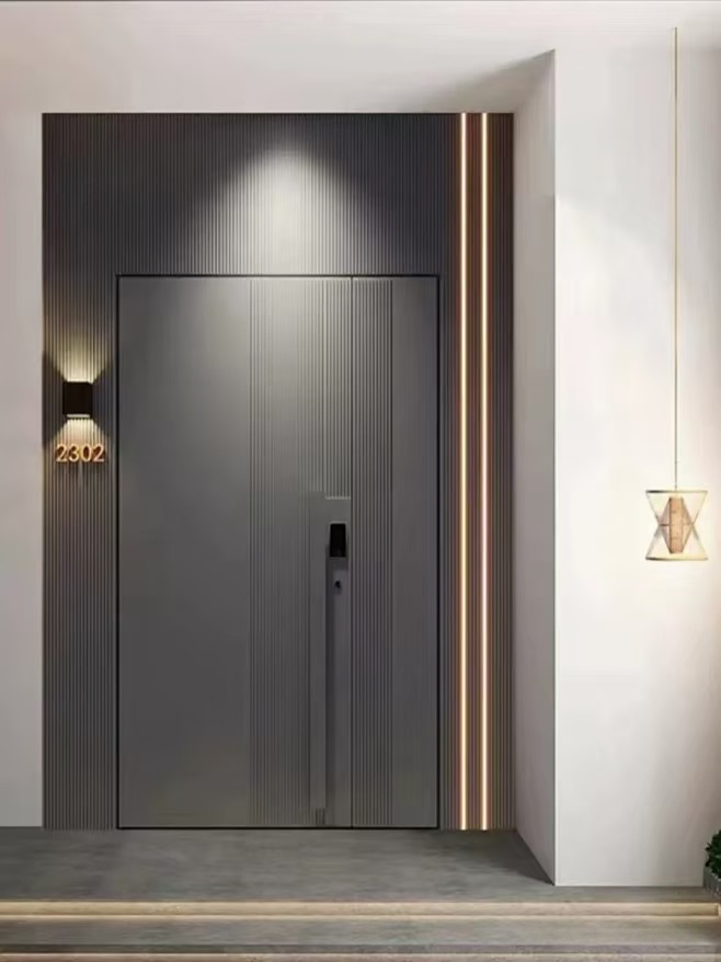High-Security Interior Door Entrance Wooden Door with Multi-Point Lock System