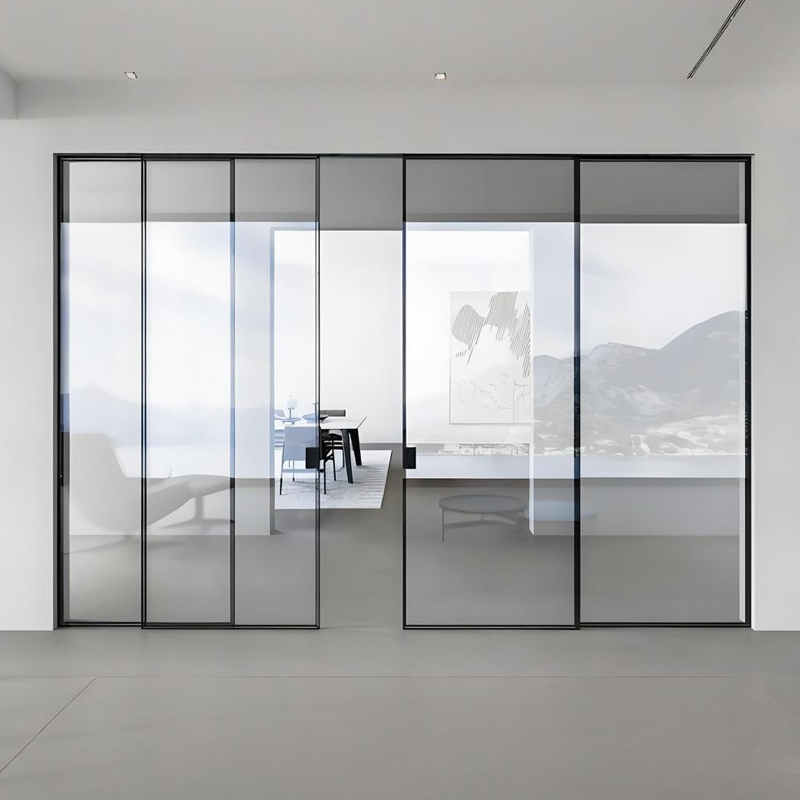 Security Aluminum Sliding Door Multi Point Lock Anti Burglary System Door