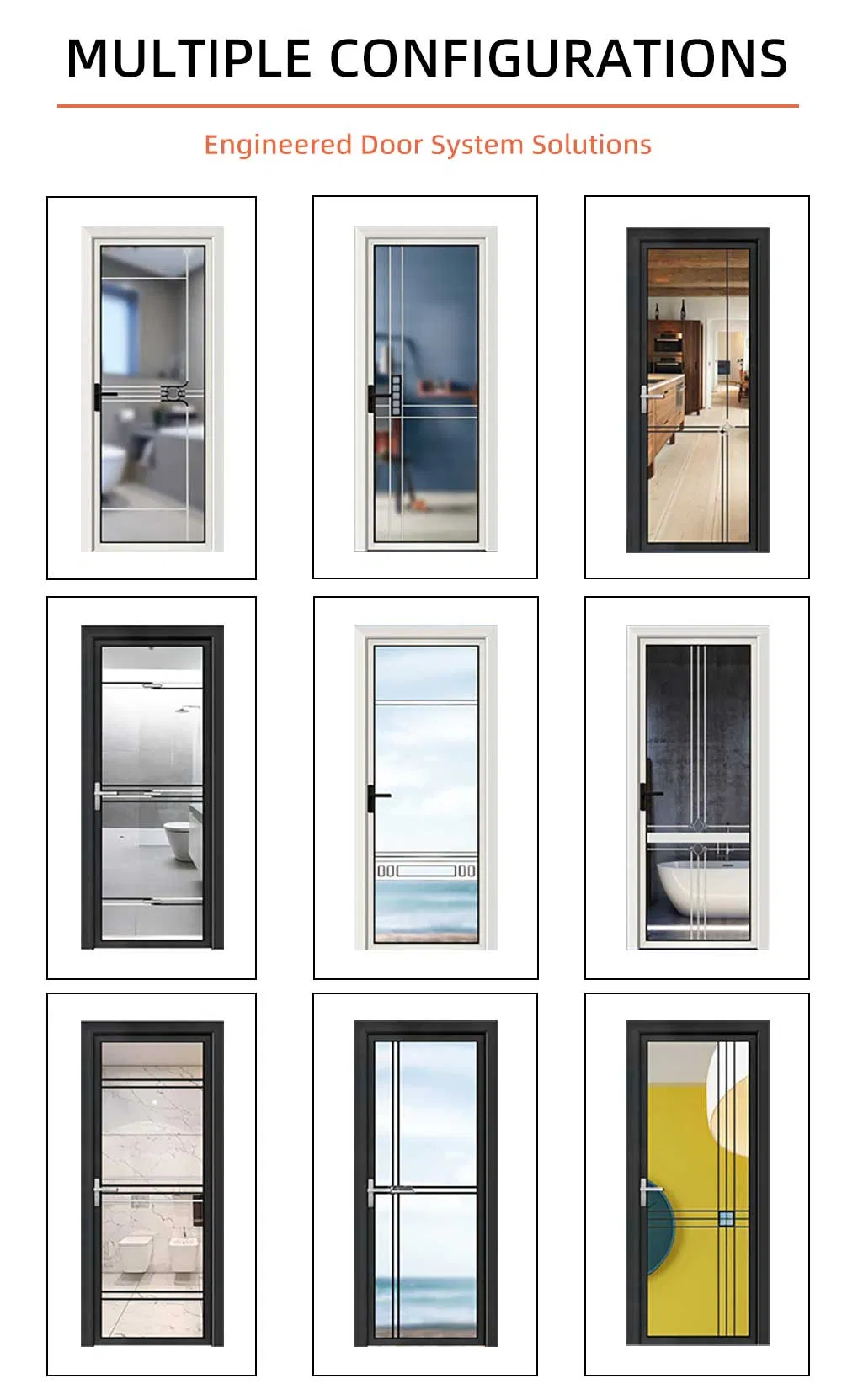 Aluminum Bathroom Door Design 3