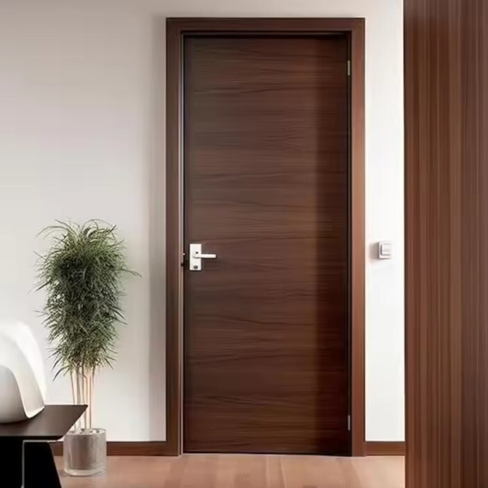 Wood Single Door Designs Luxury Frameless Invisible Interior Room Wood Solid Flush Hidden Frame Aluminum Wood Door Hidden Door
