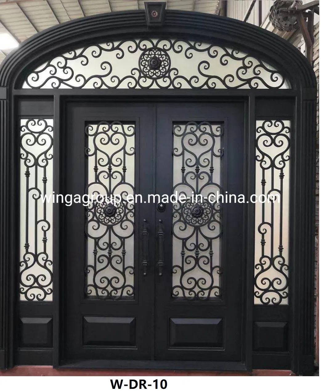 Four Style Side Fixed Iron Security Steel Exterior Door W-Dr-02