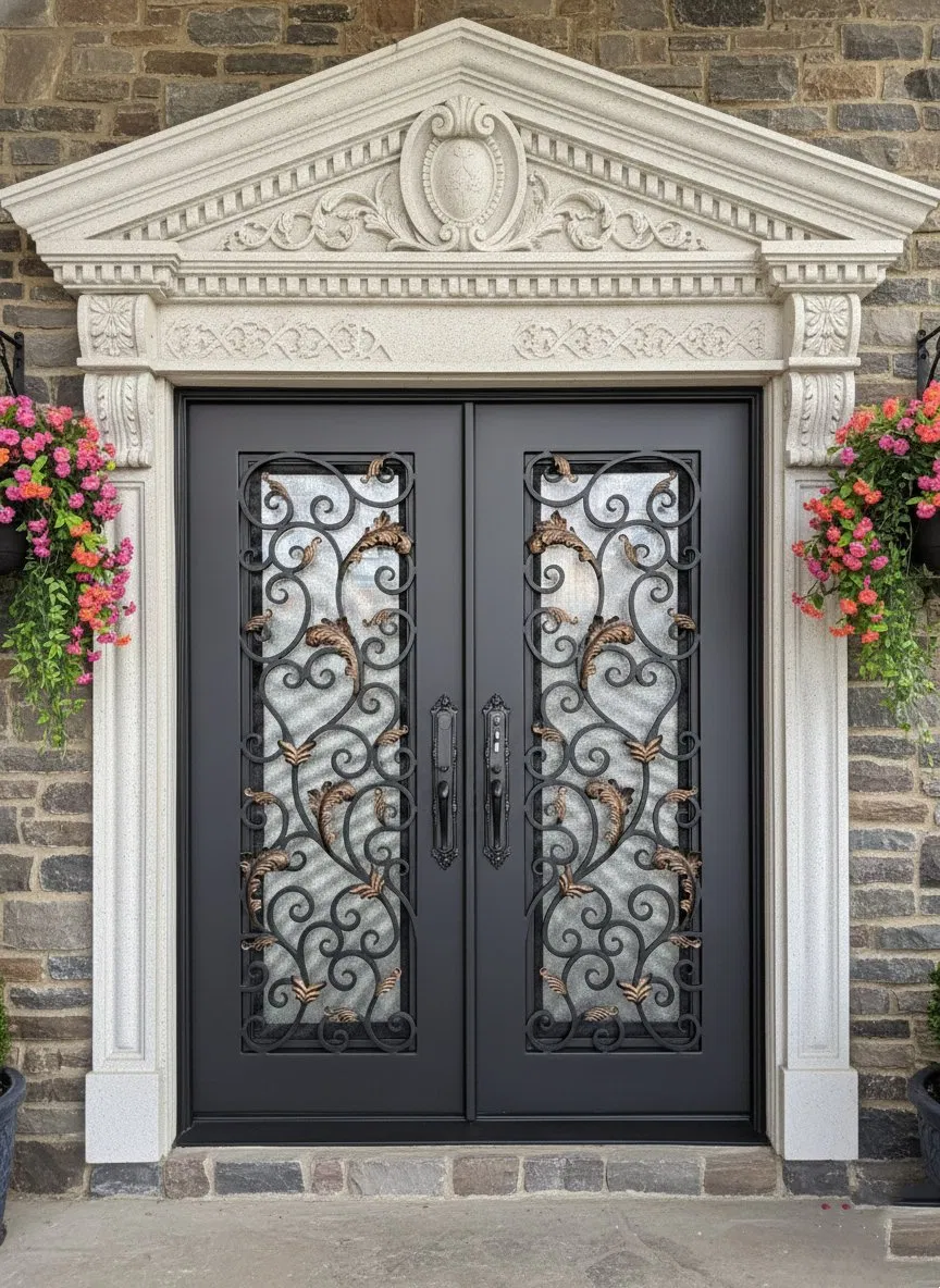 High Security Wrought Iron Door with Advanced Multi-Point Lock System