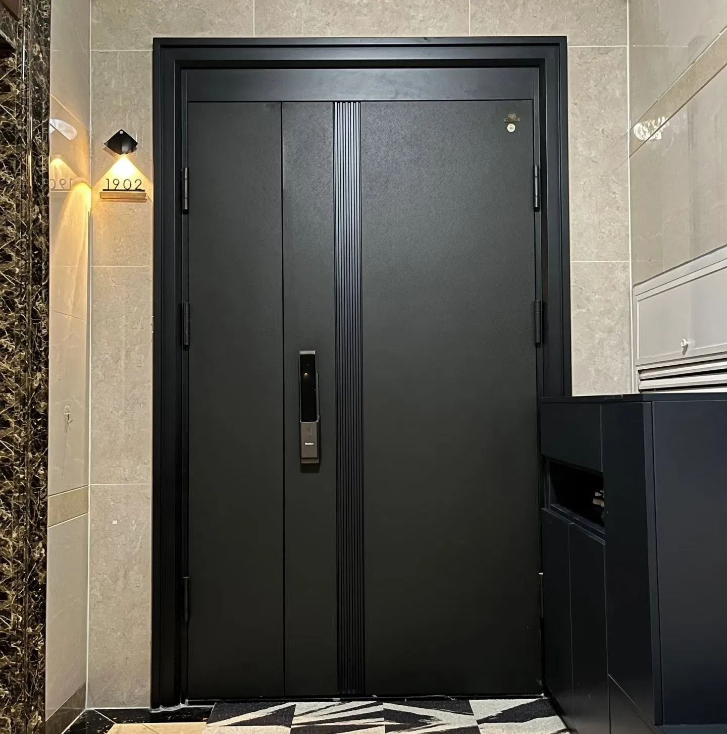 High-Security Interior Door Entrance Wooden Door with Multi-Point Lock System