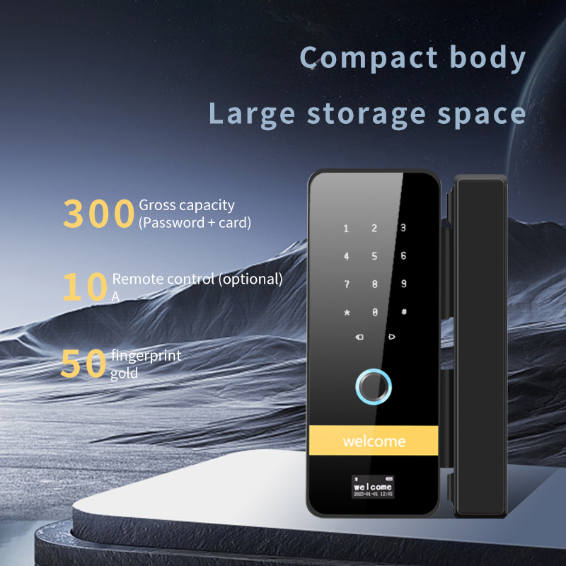 Wholesale Price Multi-Point Security Finger Print Smart Lock for Frameless Glass Sliding Doors Door Lock