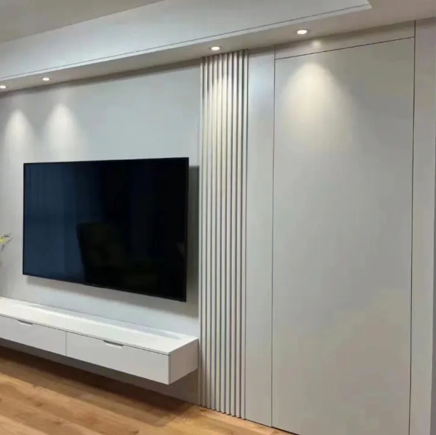 Modern Aluminum Wood Concealed Frame Frameless Hidden Door Interior Invisible Flush Door for House