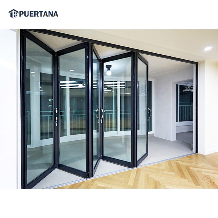 Hurricane Proof Impact Rated Luxury Exterior Aluminum Glass Folding Sliding Patio Bifold Door