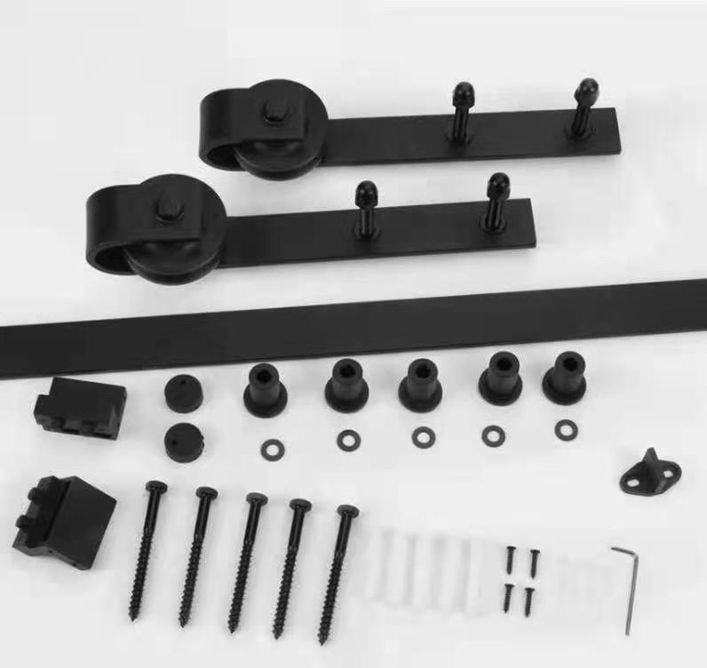 Wholesale Carbon Steel Concealed Rolling Wood Barn Door Sliding Hardware Rail Track System Fitting Hardware Kit Barn Door S