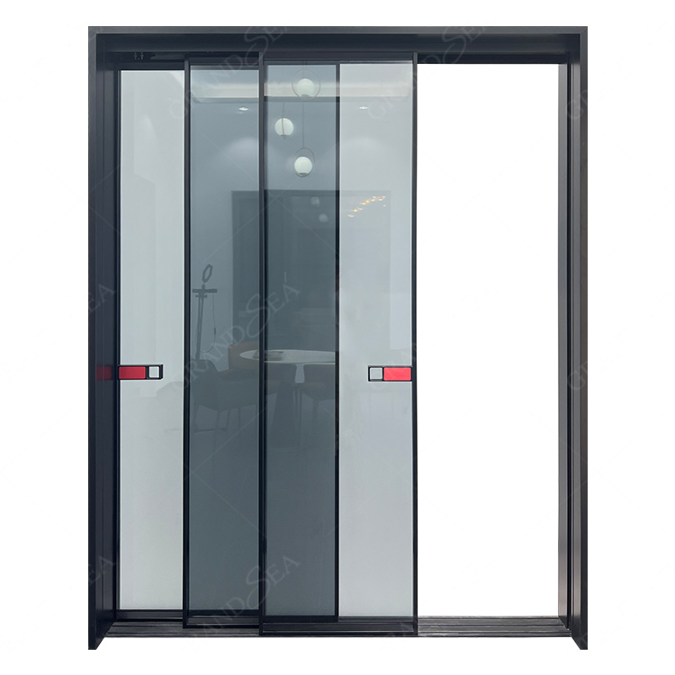 Balcony Modern Custom Wardrobe Kitchen Internal Aluminum Profile Slim Narrow Frame Sliding Glass Door