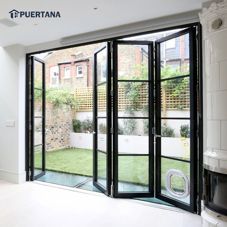 Exterior Hurricane Proof Impact Rated Luxury Aluminum Sliding Folding Glass Patio Bi-Fold Door