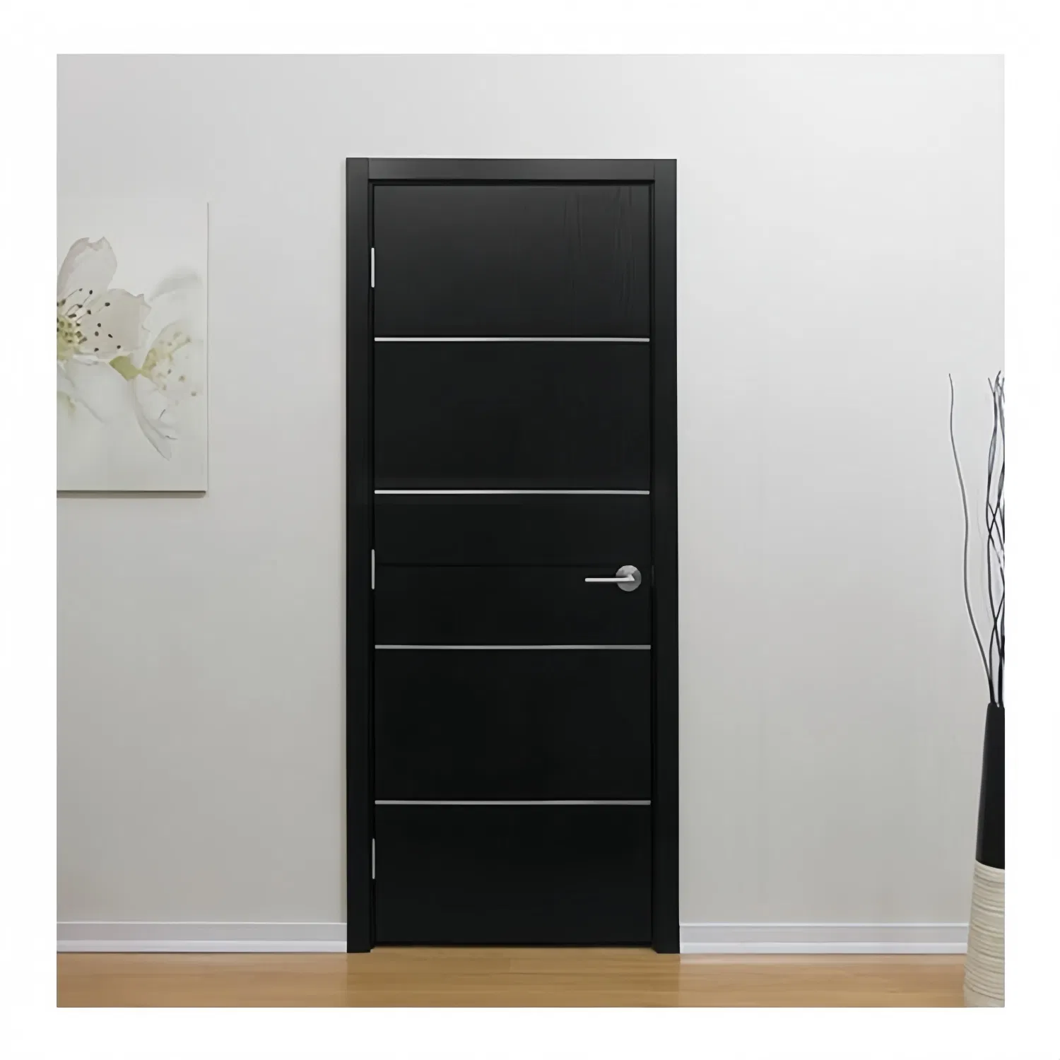 Internal Acoustic Wooden Door Laminated MDF PVC Room Wood Door for Apartment, Hotel, Hospital, School