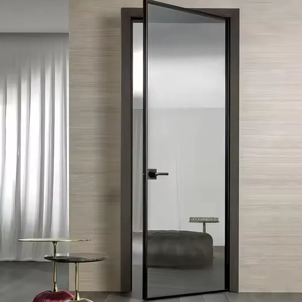Modern Minimalist Swing Door Bathroom Door Moisture-Proof Waterproof Rust-Proof Aluminum Alloy Glass Door