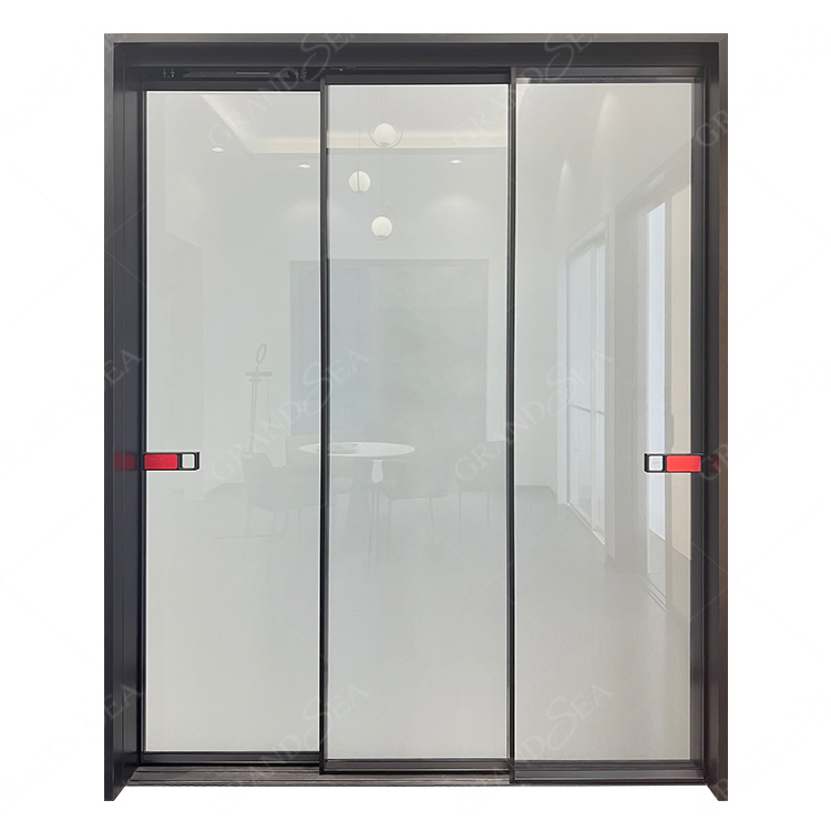 Balcony Modern Custom Wardrobe Kitchen Internal Aluminum Profile Slim Narrow Frame Sliding Glass Door