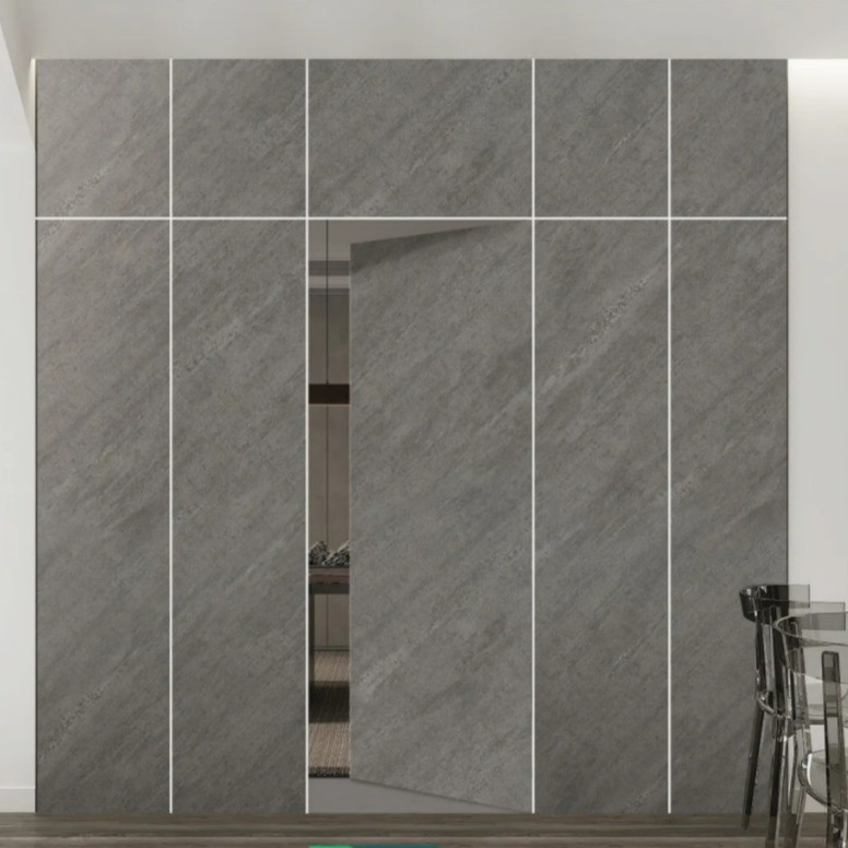 Hot Sale White Aluminum Wood Concealed Frame Frameless Hidden Door Interior Invisible Flush Door for Hotels, Villas