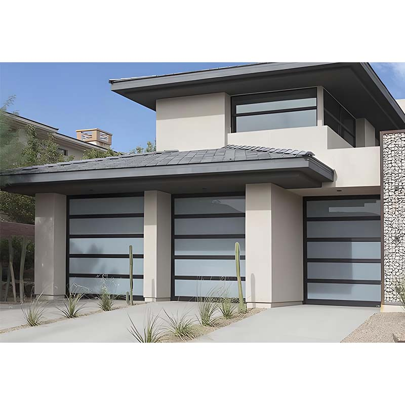 Slim Frame Frosted Glass Garage Door Aluminium for Private Parking