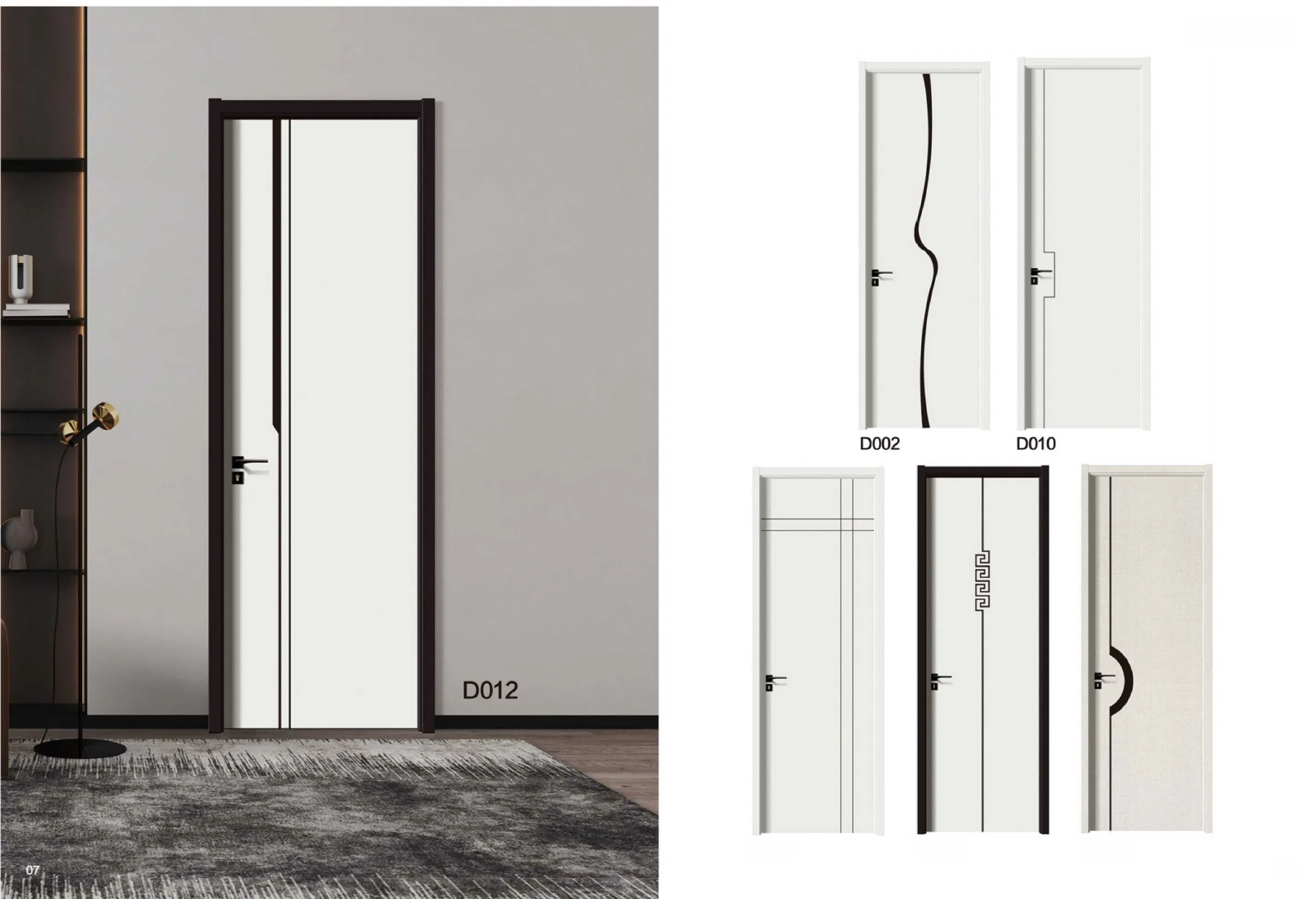 Winstar Customized Manufacturer WPC Wood Plastic Door Moisture Moth-Proof for Dormitory Classroom School Environmentally Friendly Interior Bathroom Hotel PVC