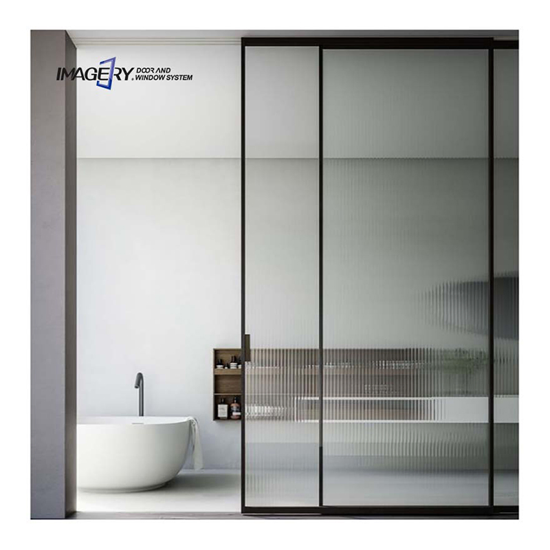 Interior Narrow Slim Frame Balcony Soundproof 4 Panel Aluminum Slide Glass Doors