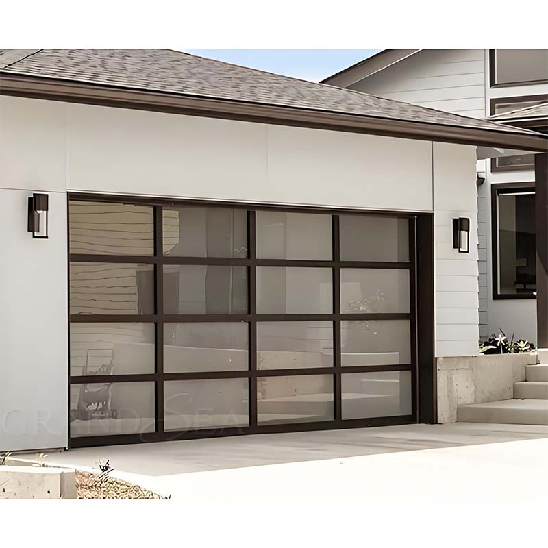 Slim Frame Frosted Glass Garage Door Aluminium for Private Parking