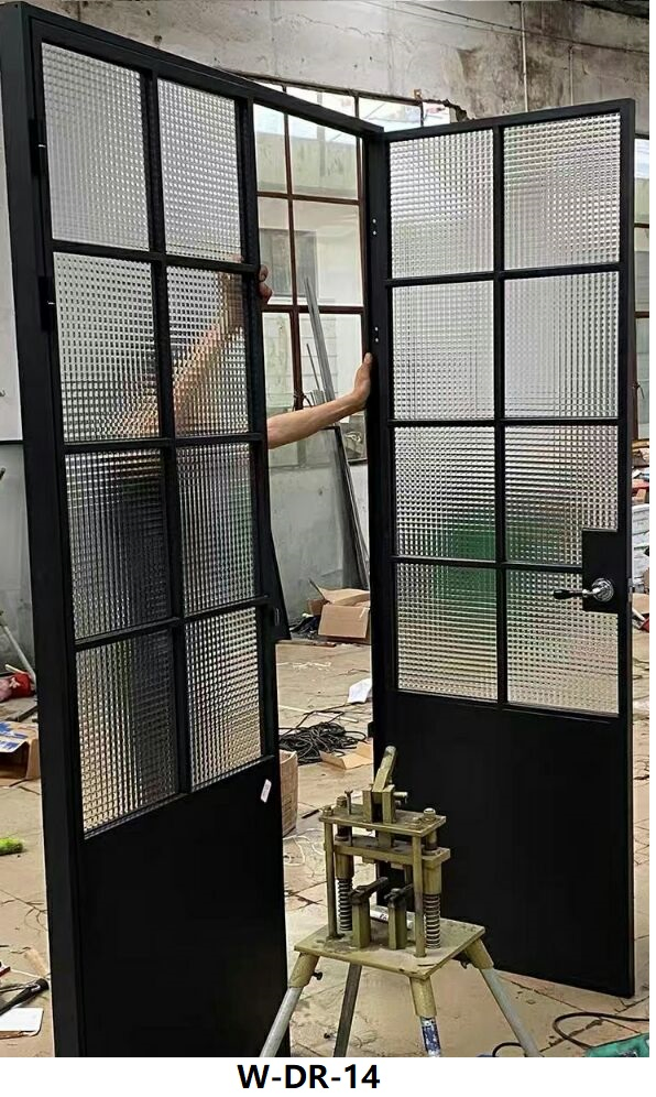 Modern Style French Wrought Iron Door Security Metal Steel Door