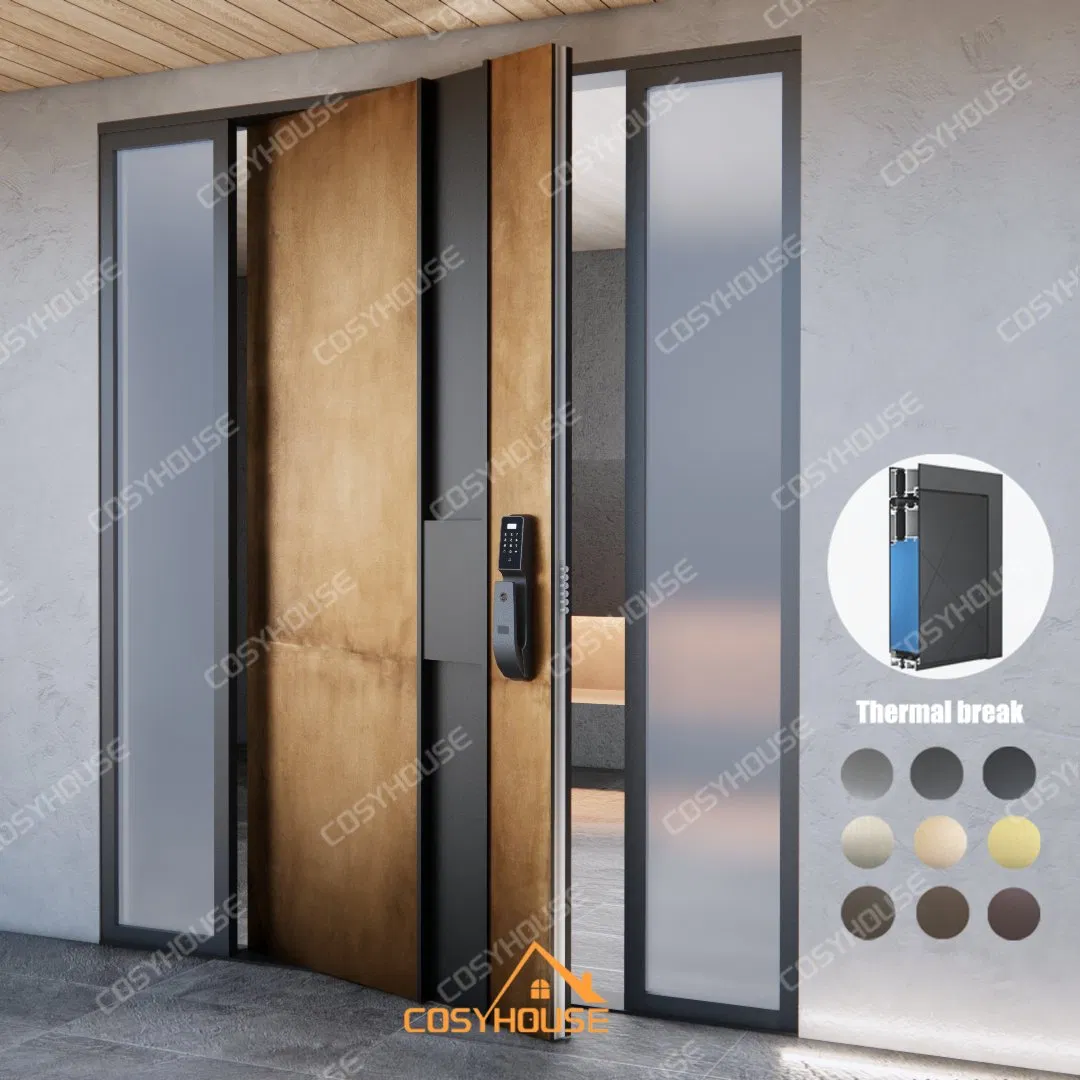 Hurricane Impact Metal Pivot Front Door with Glass Fire-Rated Security Large Doors for Houses Front Entry Doors